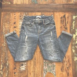 Studio Blue Kenova Mid Rise Cropped Skinny Distressed Rolled Jean Size 2